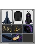 2XXT Cosplay Arknights Virtuosa Diversity Oneness Black Dress Cosplay Costume